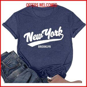 Loose Fit Poly-Cotton Tee Short Sleeve Crew Neck Casual Top